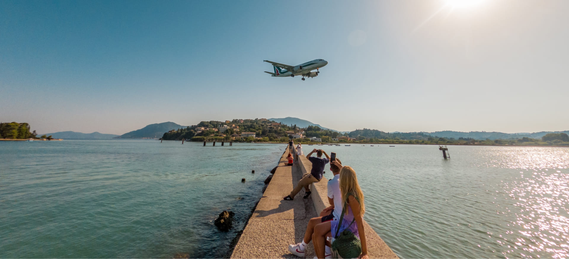 Caranty Car Rental Corfu airplane taking off