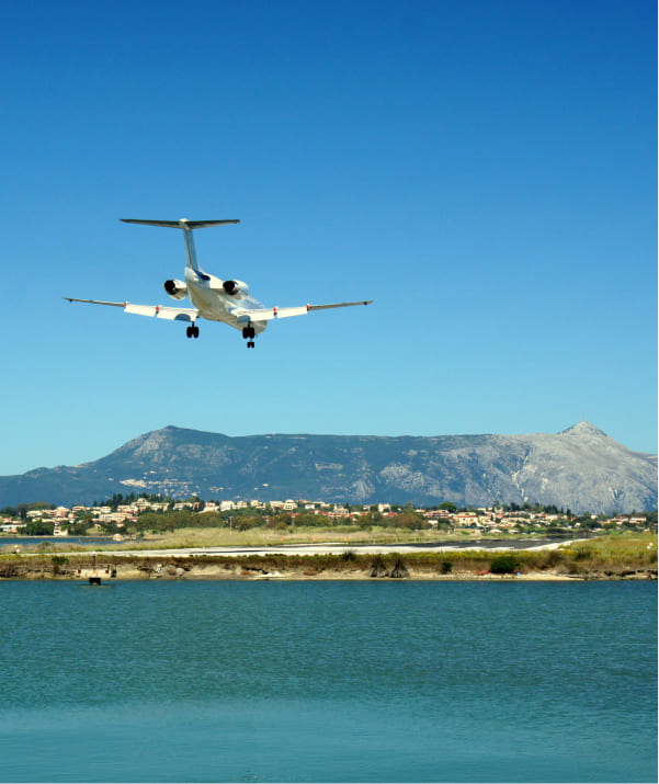 Caranty Car Rental Corfu airplane landing